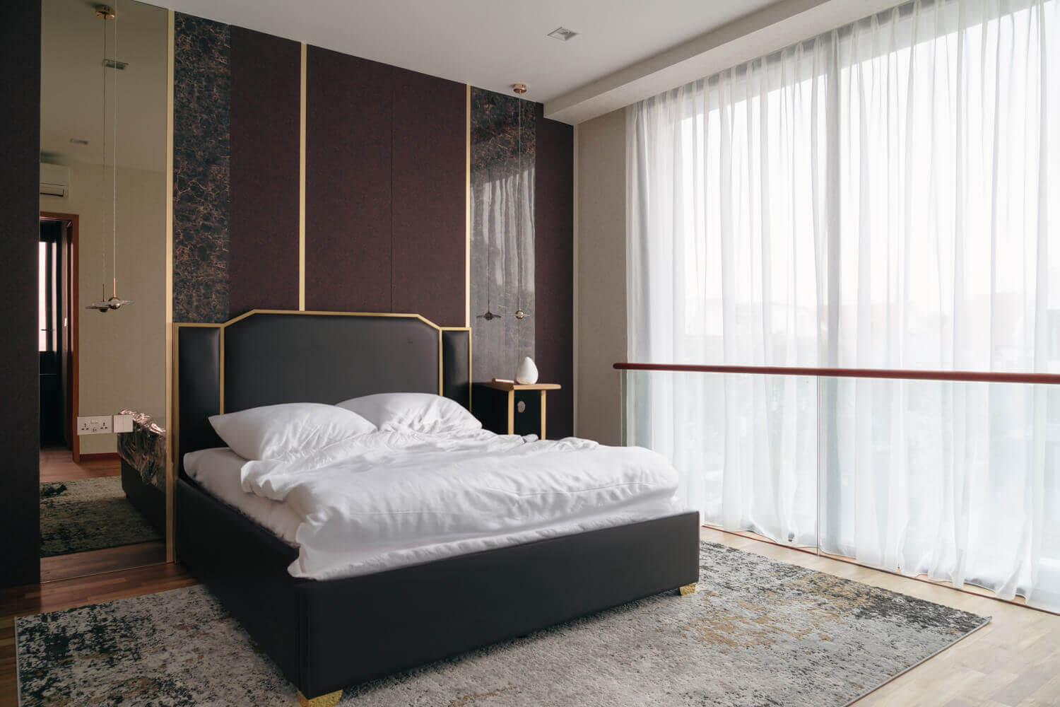 Day curtains in Singapore Condominium bedroom