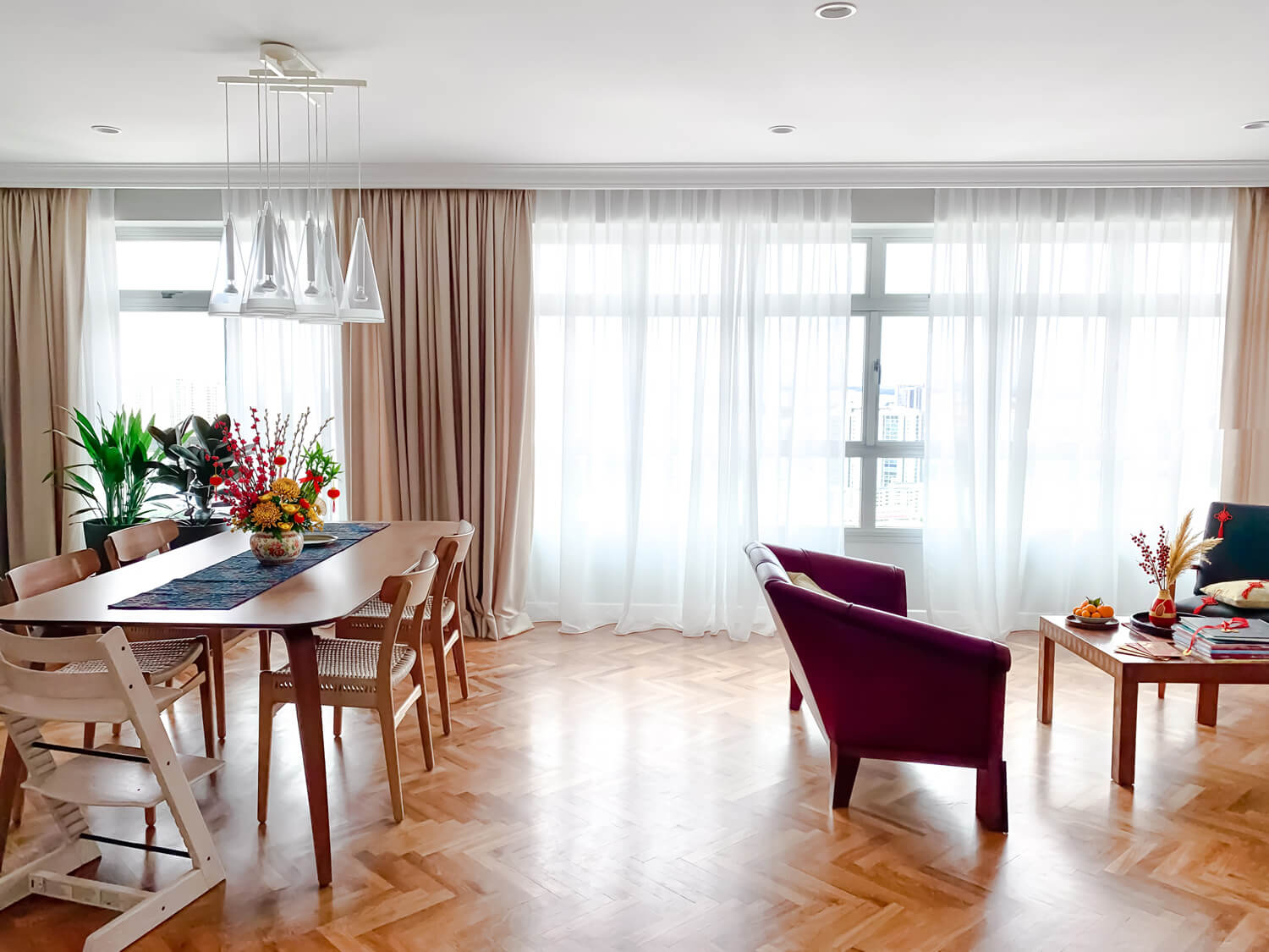 Day and Night Curtains living room chinese new year decorations