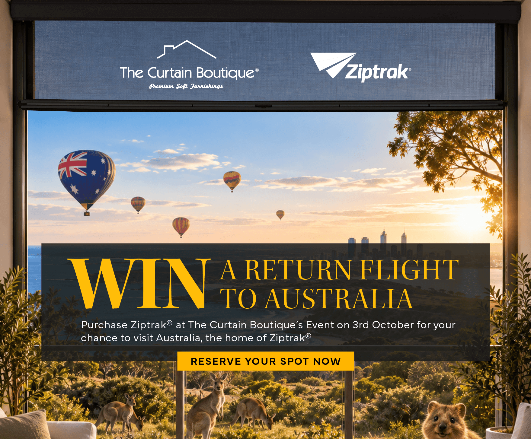 Australia Ziptrak Draw by The Curtain Boutique
