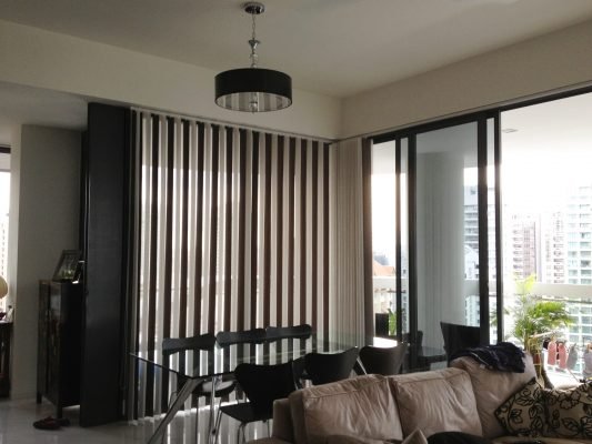 Vertical Blinds in Living Room